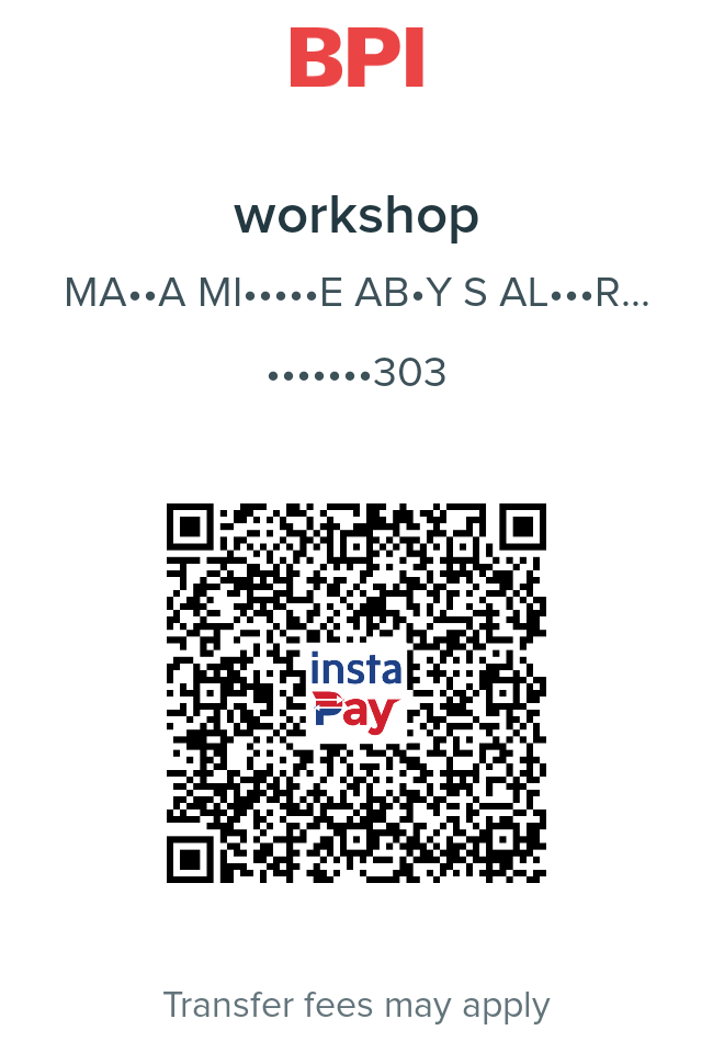 BPI InstaPay QR code for paying the fee